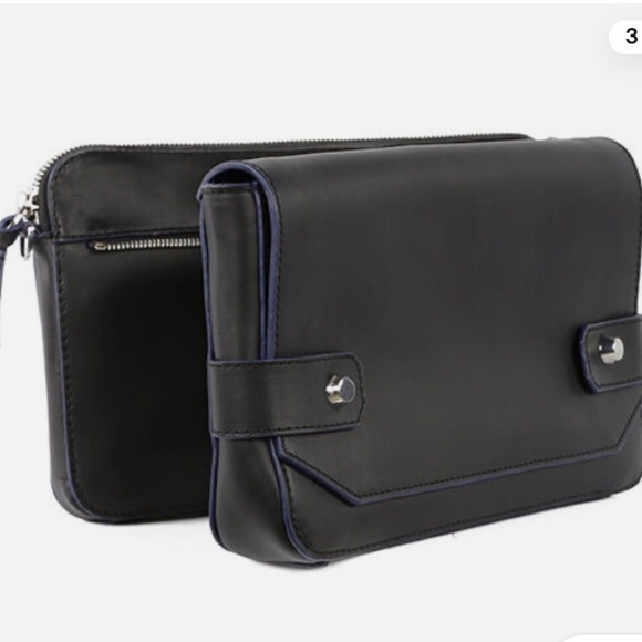 Mackage "Nomad" Convertible Shoulder Cross body, travel Bag Purse Black leather - Picture 3 of 15